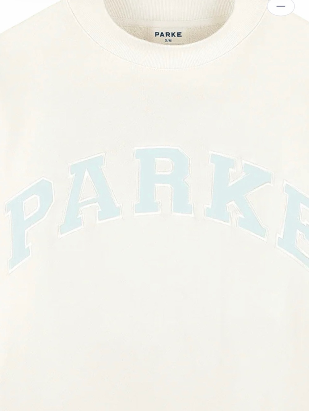 Parker Cream Bridal Crewneck Sweatshirt with Light Blue Logo